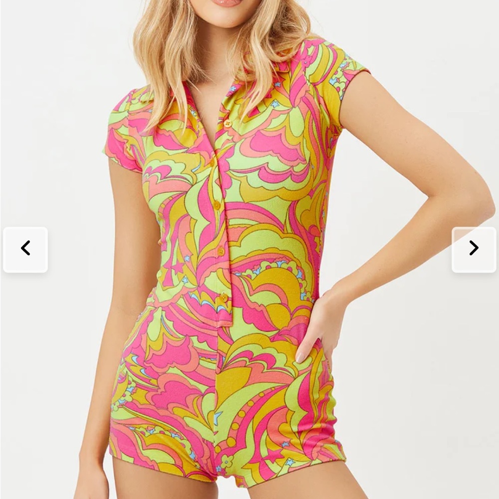 Frankies Bikinis Rose Terry Romper
